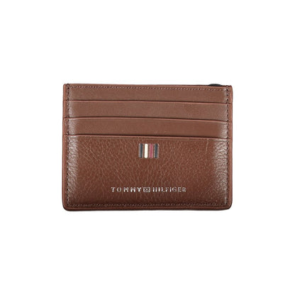 Tommy Hilfiger Sleek Leather Card Holder with Contrast Detailing