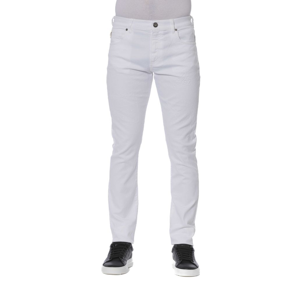 Trussardi Jeans White Cotton Jeans &amp; Pant