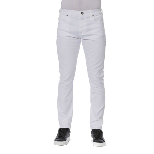 Trussardi Jeans White Cotton Jeans &amp; Pant