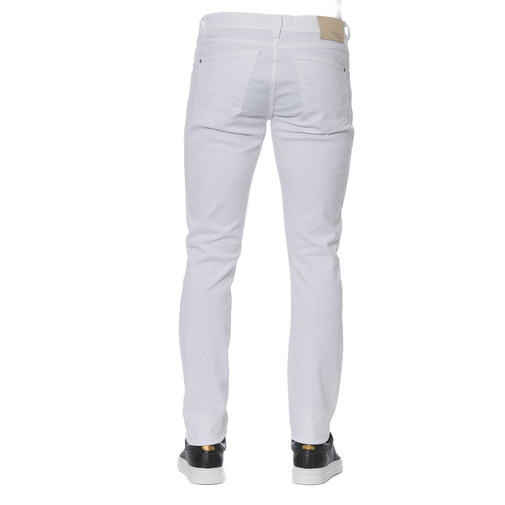 Trussardi Jeans White Cotton Jeans &amp; Pant