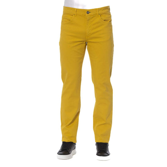 Trussardi Jeans Yellow Cotton Jeans &amp; Pant