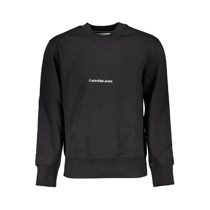 Calvin Klein Sleek Black Crew Neck Fleece Sweatshirt