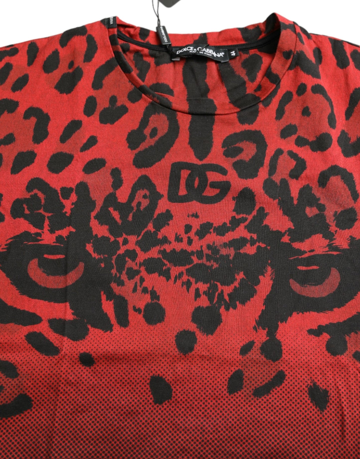 Dolce &amp; Gabbana Red Leopard Cotton Short Sleeves T-shirt