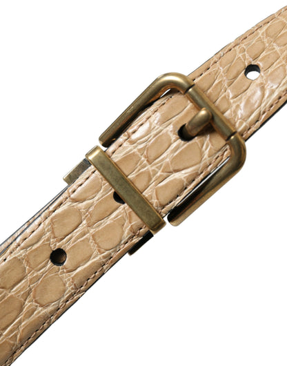 Dolce & Gabbana Elegant Beige Leather Belt