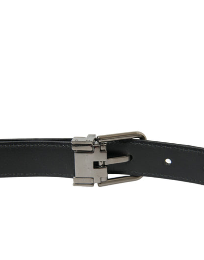 Dolce & Gabbana Elegant Leather Belt with Metal Buckle