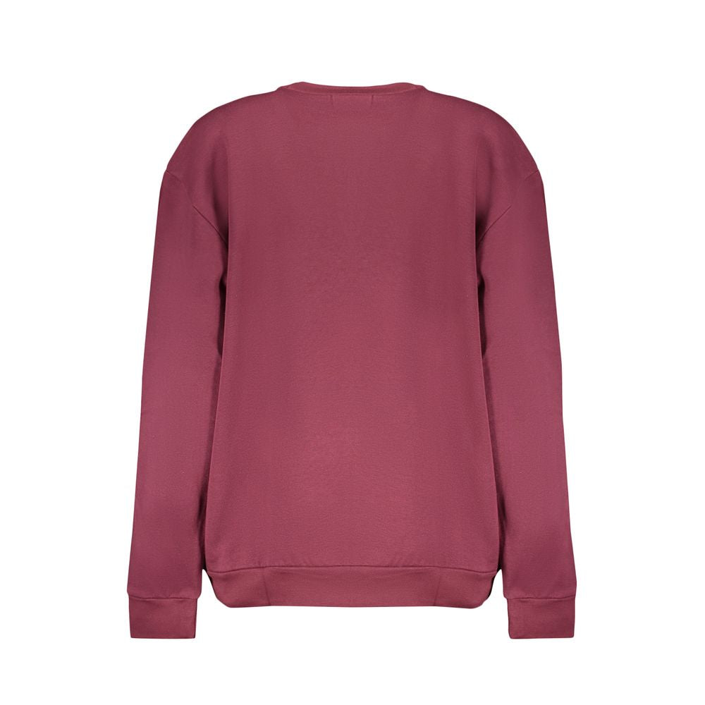 Cavalli Class Elegant Purple Crew Neck Fleece Sweatshirt