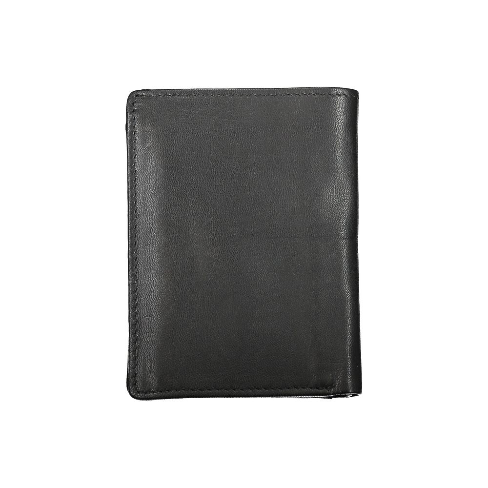 Blauer Elegant Black Leather Dual Compartment Wallet