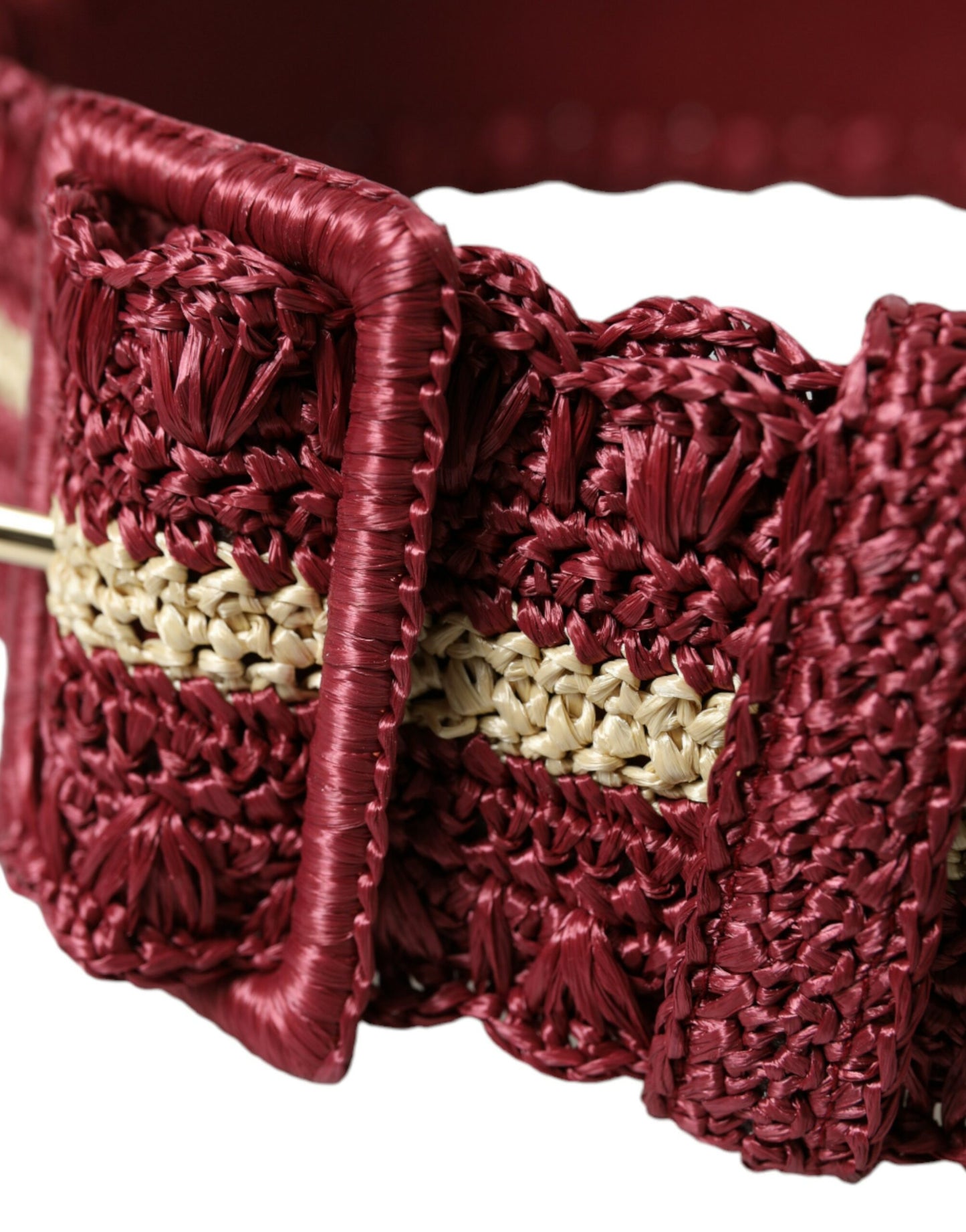 Dolce & Gabbana Maroon Elegance Canvas Waist Belt