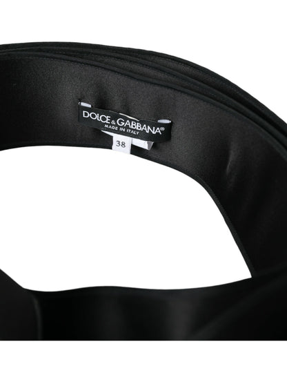 Dolce & Gabbana Black Silk Satin Waist Women Belt