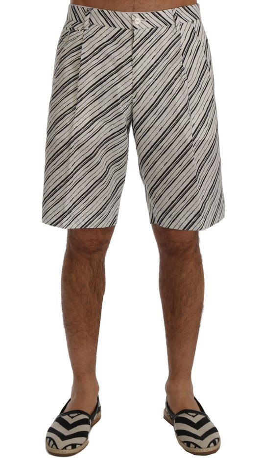 Dolce &amp; Gabbana Elegant Striped Cotton-Linen Shorts