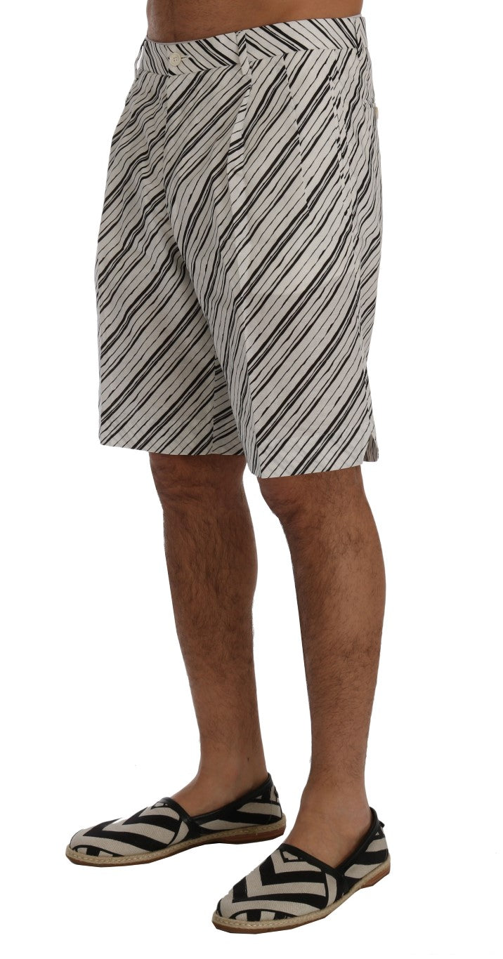 Dolce &amp; Gabbana Elegant Striped Cotton-Linen Shorts