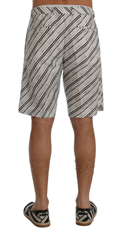 Dolce &amp; Gabbana Elegant Striped Cotton-Linen Shorts