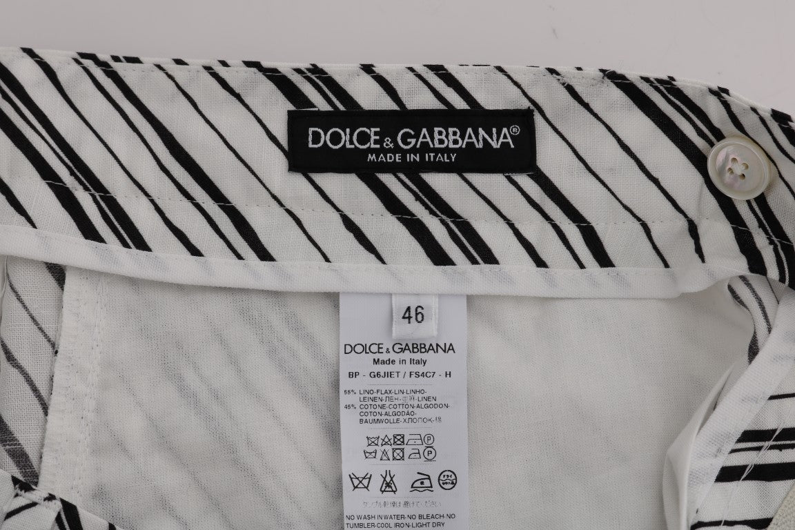 Dolce &amp; Gabbana Elegant Striped Cotton-Linen Shorts