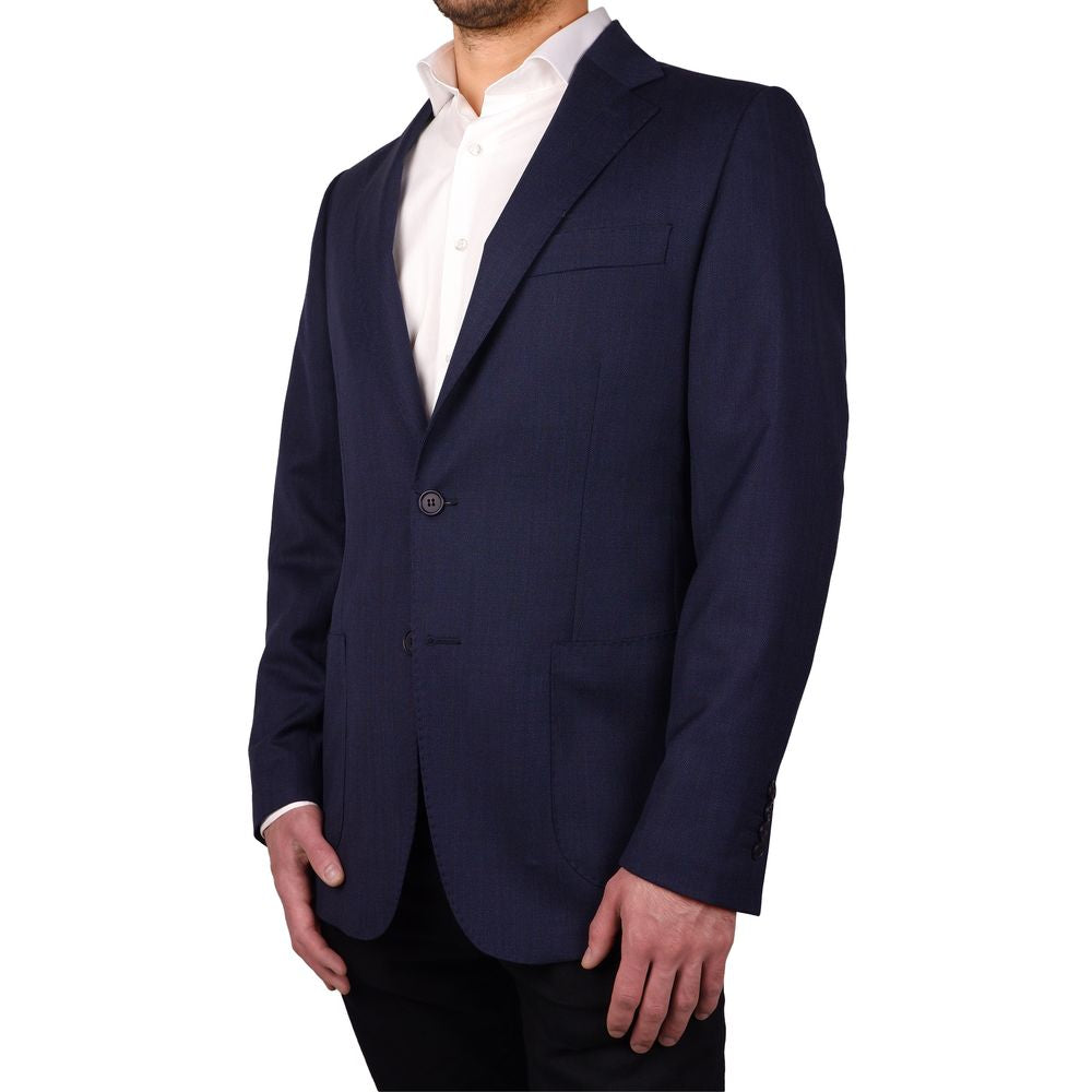 Made in Italy Blue Wool Vergine Blazer