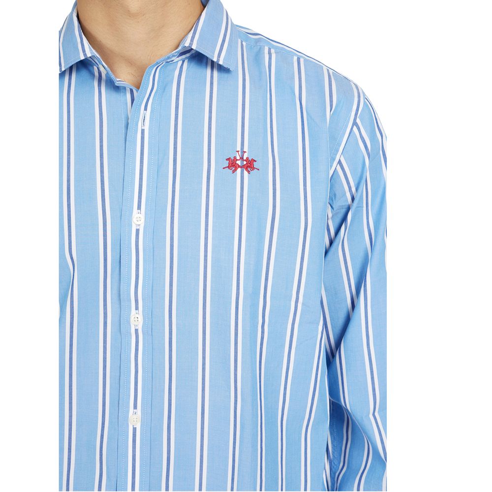 La Martina Elegant Striped Cotton Poplin Shirt