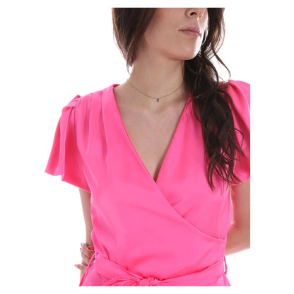 Yes Zee Chic Fuchsia Midi Dress with Belt Detail