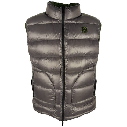 Centogrammi Chic Reversible Green & Grey Duck Down Vest