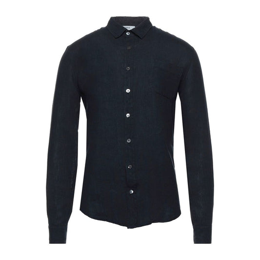 Alpha Studio Midnight Blue Linen Shirt - Italian Craftsmanship