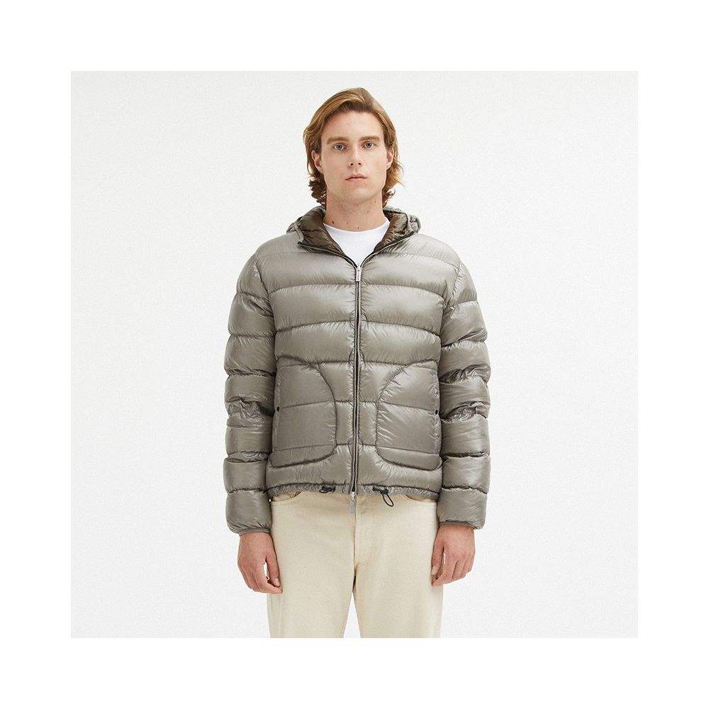 Centogrammi Reversible Hooded Jacket in Dove Gray and Brown