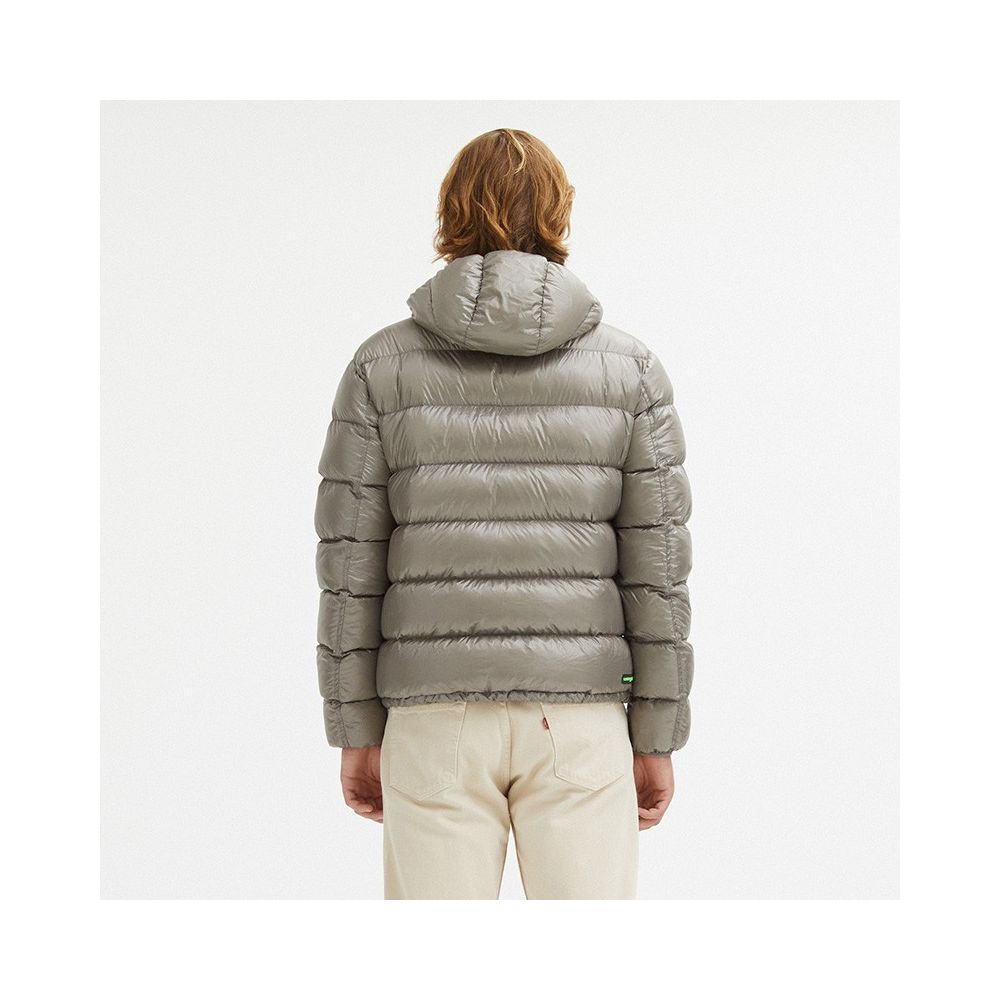 Centogrammi Reversible Hooded Jacket in Dove Gray and Brown