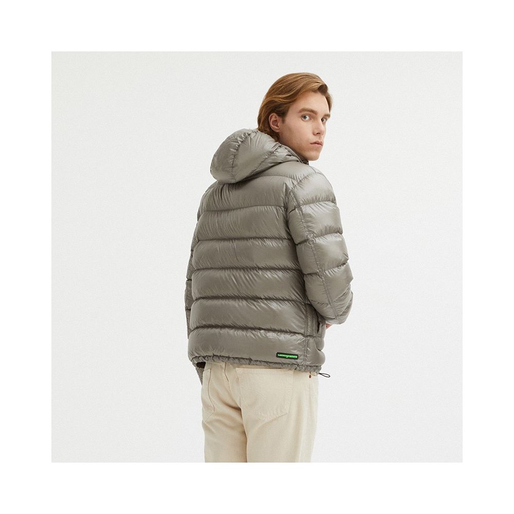 Centogrammi Reversible Hooded Jacket in Dove Gray and Brown