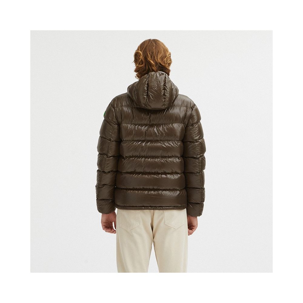 Centogrammi Reversible Hooded Jacket in Dove Gray and Brown