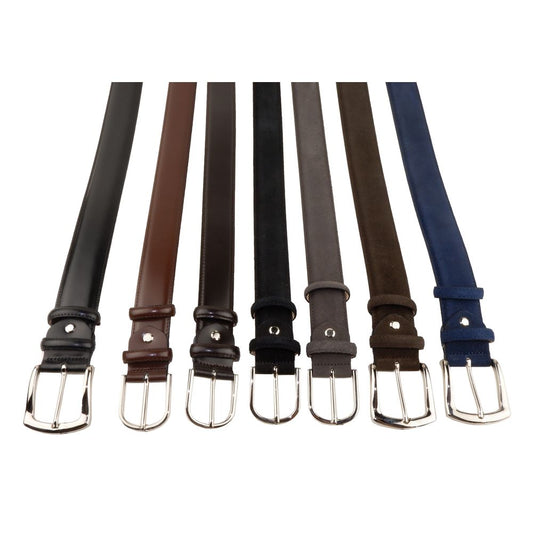 Made in Italy Elegant Italian Leather Belt Set