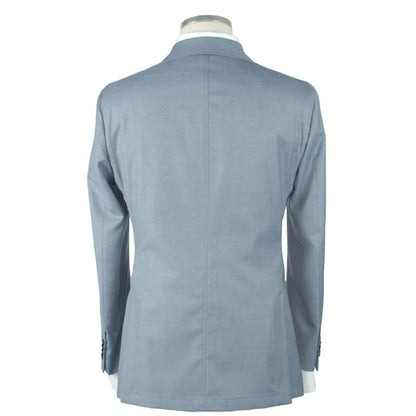 Emilio Romanelli Light Blue Wool Men Blazer