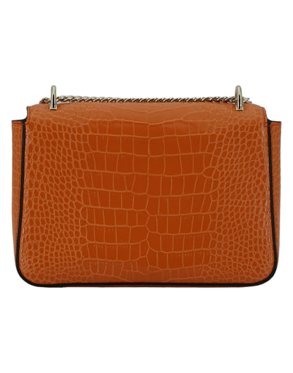 Jimmy Choo Amber Orange Leather Shoulder Bag