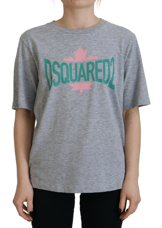 Dsquared² Gray Logo Cotton Crewneck Short Sleeve Tee T-shirt