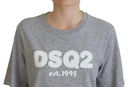 Dsquared² Gray Logo Cotton Crewneck Short Sleeve Tee T-shirt