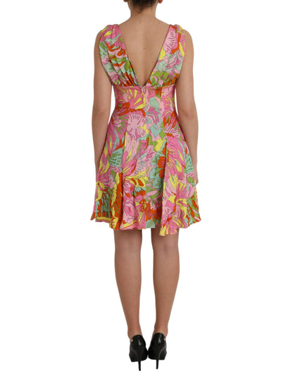 Dolce &amp; Gabbana Multicolor Floral Silk A-Line Dress