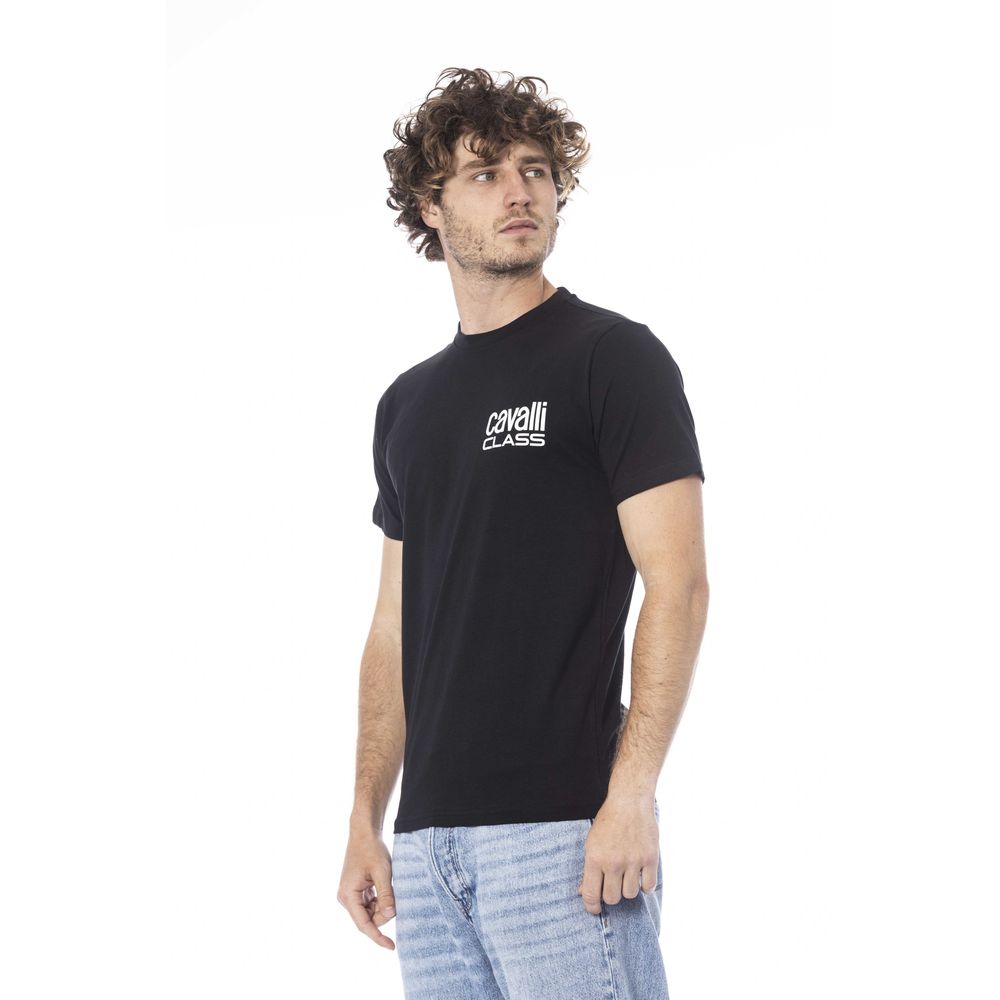 Cavalli Class Black Cotton Men T-Shirt