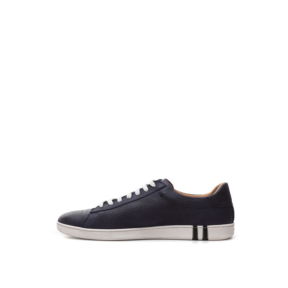 Bally Elegant Blue Leather Sneakers For Men