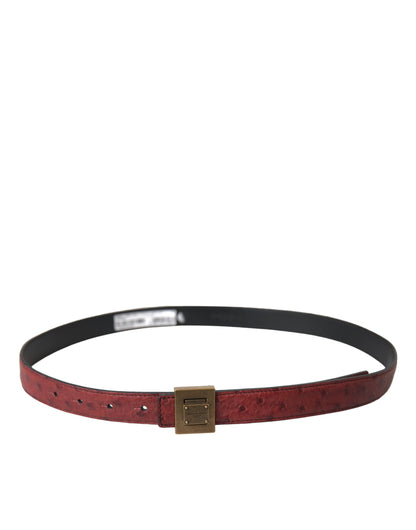 Dolce & Gabbana Brown Leather Square Metal Buckle Belt