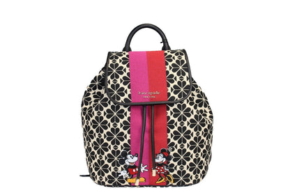 Kate Spade Disney 100 Sinch Medium Spade Flower Jacquard Canvas Flap Backpack