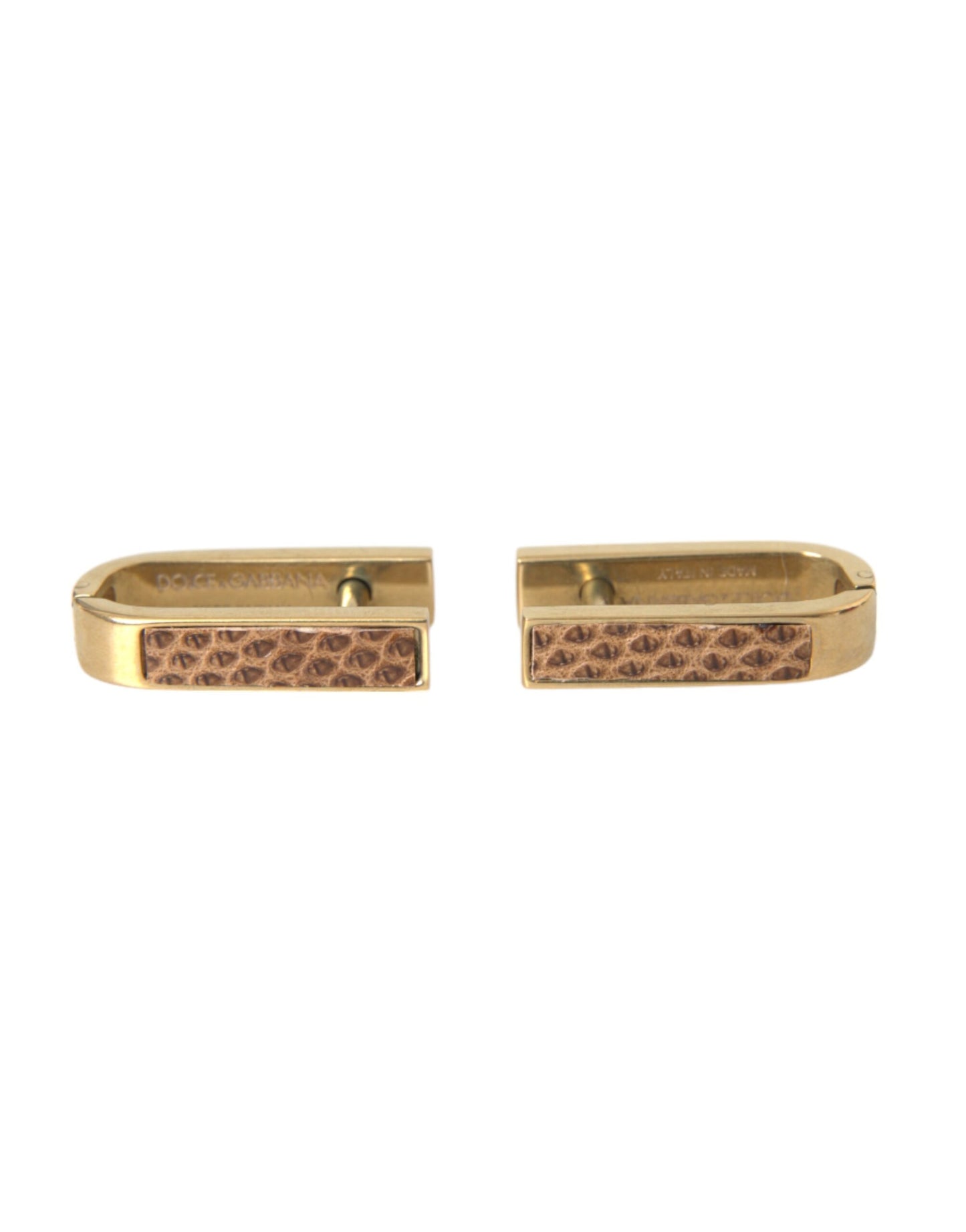 Dolce & Gabbana Gold Plated Metal Brass Pin Men Cufflinks