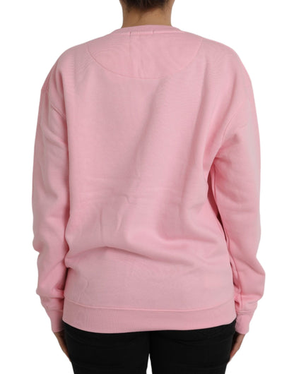 Philippe Model Pink Cotton Logo Long Sleeves Pullover Sweater