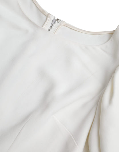 Dolce & Gabbana White Viscose Round Neck Short Sleeves Top