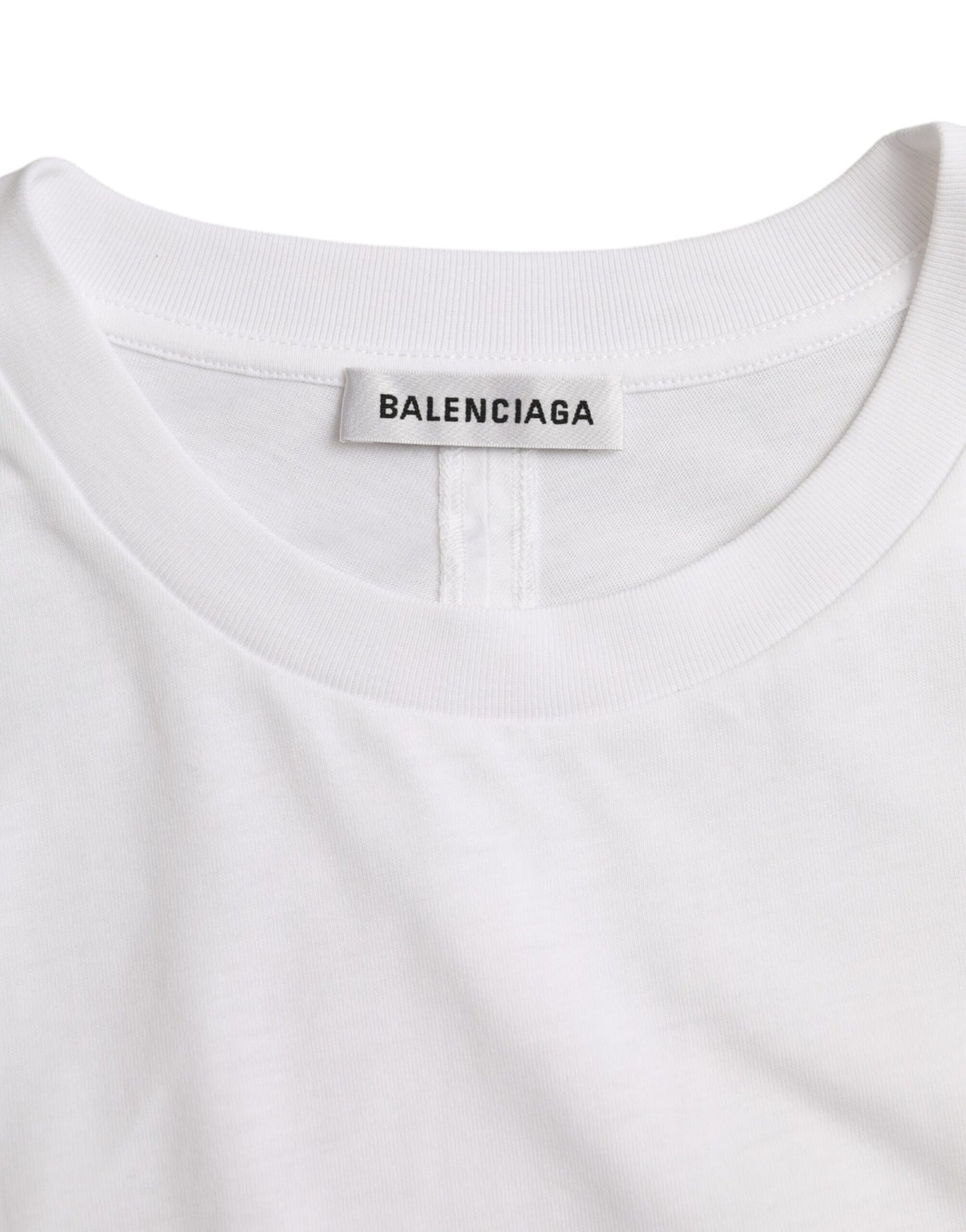 Balenciaga White Cotton Crew Neck Short Sleeves T-shirt