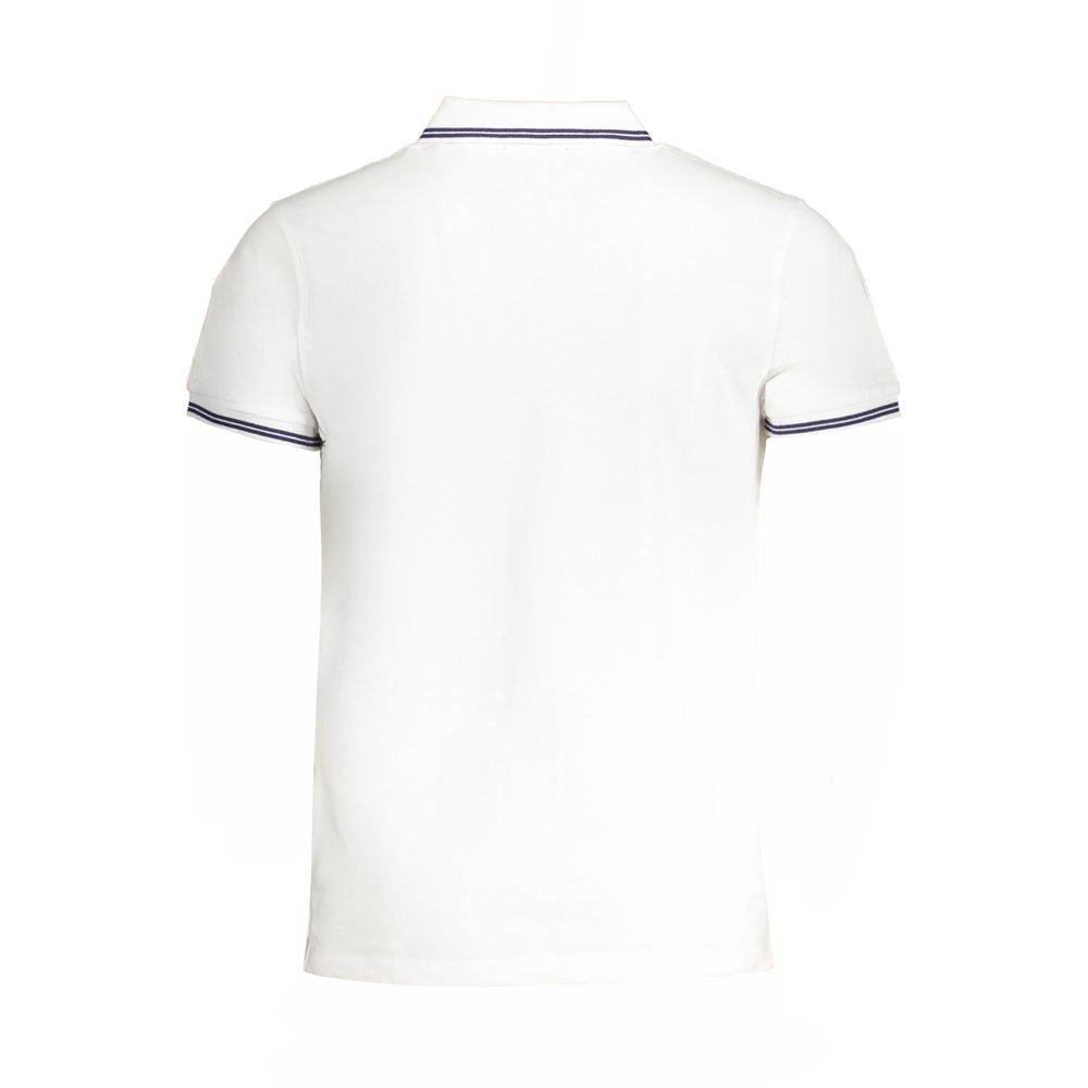 Cavalli Class White Cotton Polo Shirt