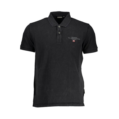 Napapijri Black Cotton Men Polo Shirt