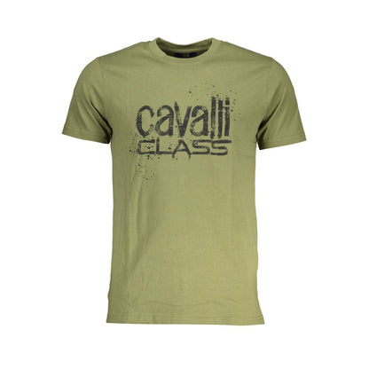 Cavalli Class Green Cotton T-Shirt