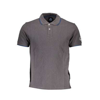 North Sails Gray Cotton Men Polo Shirt