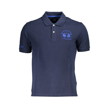 La Martina Blue Cotton Mens Polo Shirt