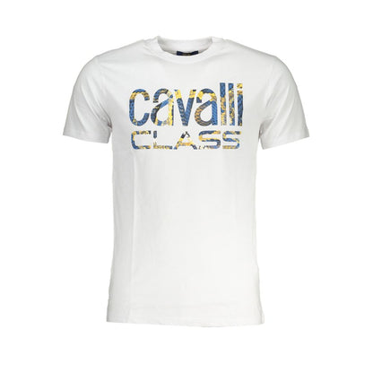 Cavalli Class White Cotton T-Shirt