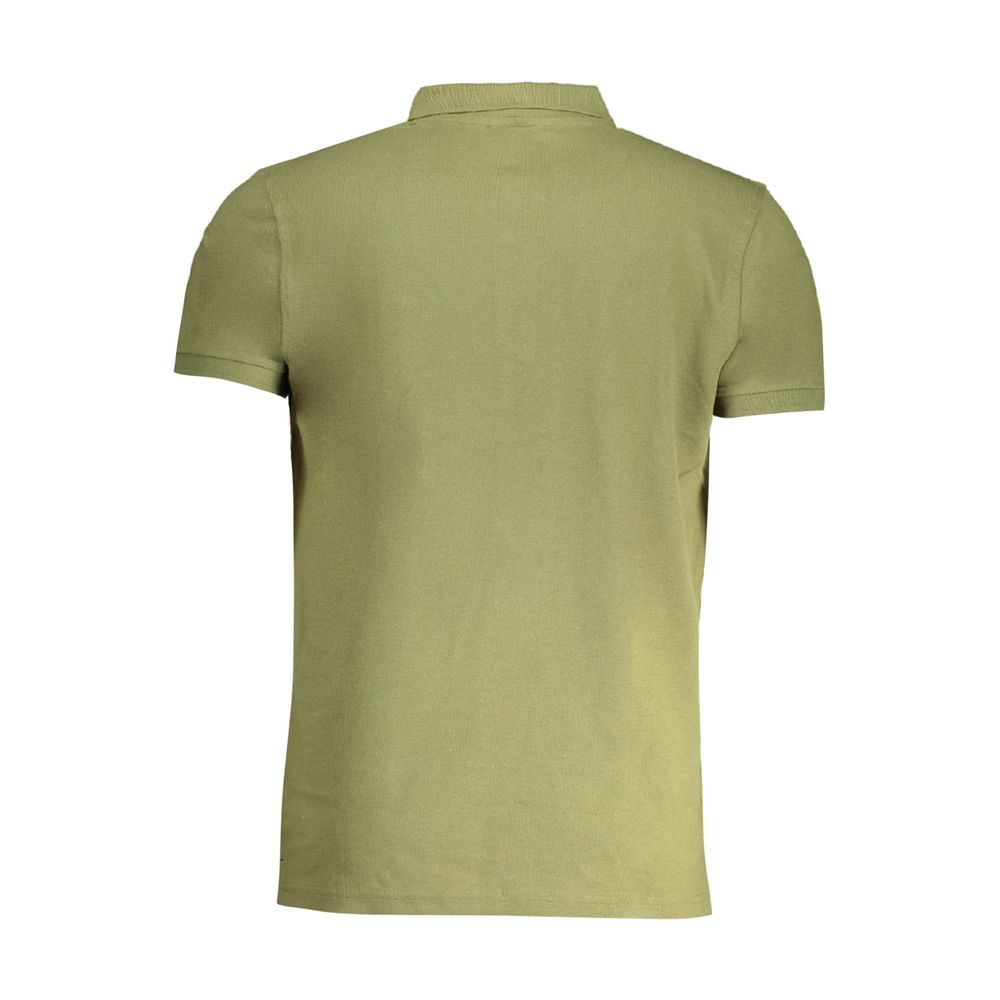 Cavalli Class Green Cotton Polo Shirt