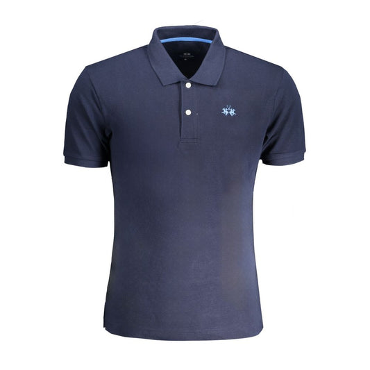 La Martina Blue Cotton Polo Shirt