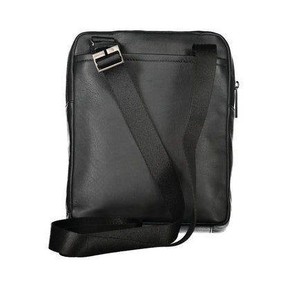 Piquadro Elegant Black Leather Shoulder Bag