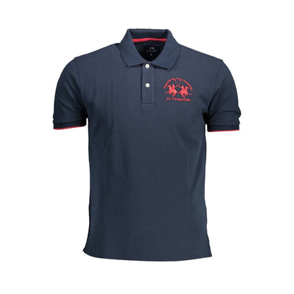 La Martina Elegant Blue Short-Sleeved Polo